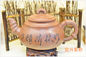 Handmade Chinese Yixing Zisha Teapot Kuning Dengan Kata Bahasa China Ukiran
